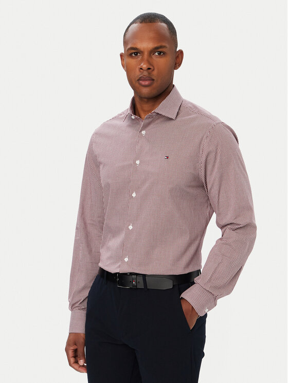 Tommy Hilfiger Koszula Gingham MW0MW42931 Czerwony Regular Fit