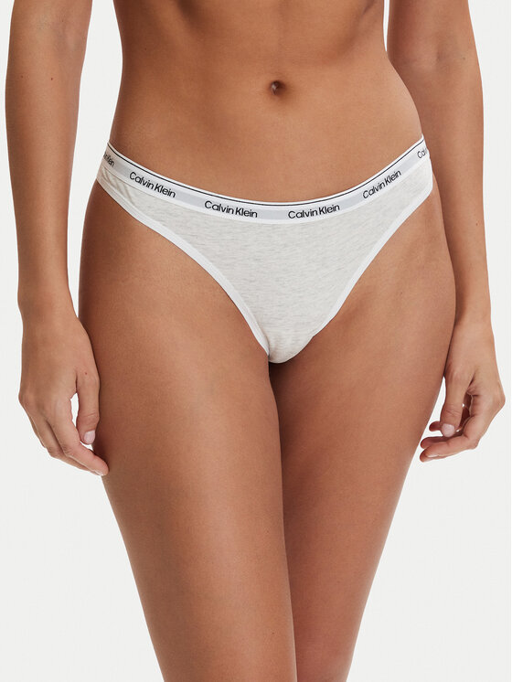 Calvin Klein Underwear Stringi 000QD5043E Szary