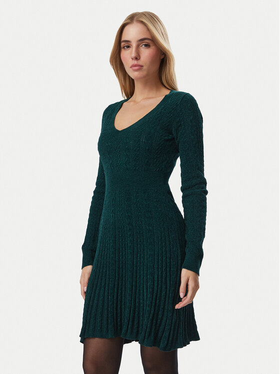 Guess Sukienka dzianinowa W6BK31 Z1443 Zielony ciemny Regular Fit
