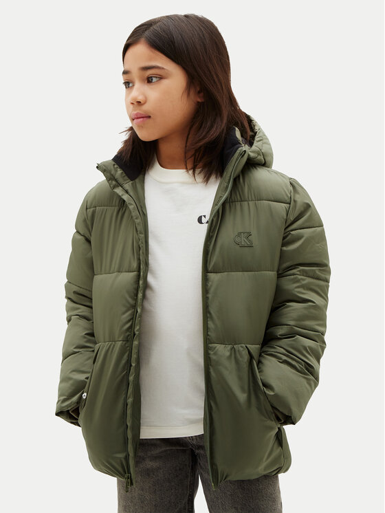 Calvin Klein Kurtka zimowa LVCKTJM16B Zielony Regular Fit