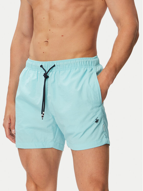 Beverly Hills Polo Club Szorty kąpielowe P-SS26M-UNION Turkusowy Regular Fit