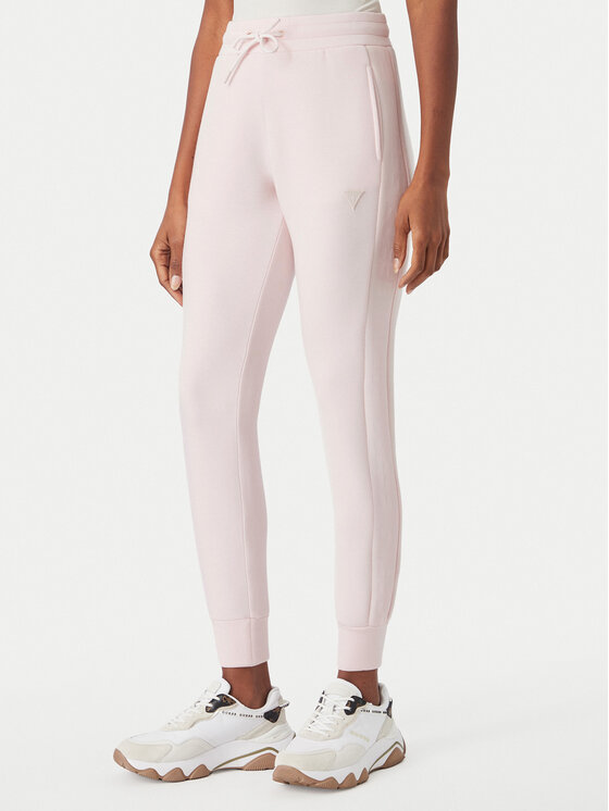 Guess Spodnie dresowe V2YB18 K7UW2 Różowy jasny Regular Fit