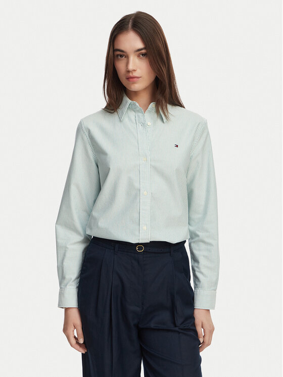 Tommy Hilfiger Koszula WW0WW46111 Zielony jasny Relaxed Fit