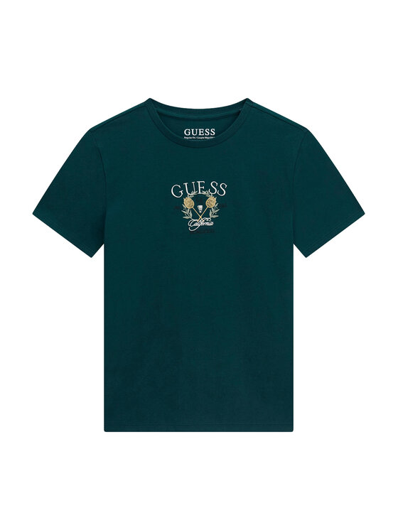 Guess T-Shirt L6YI25 K3764 Zielony ciemny Regular Fit