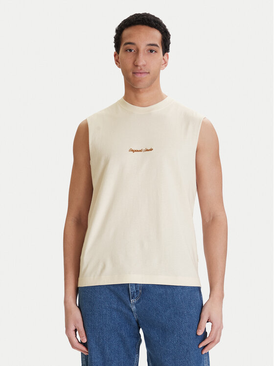 Jack & Jones Tank top Norrebro Emb 12292009 Kremowy Regular Fit