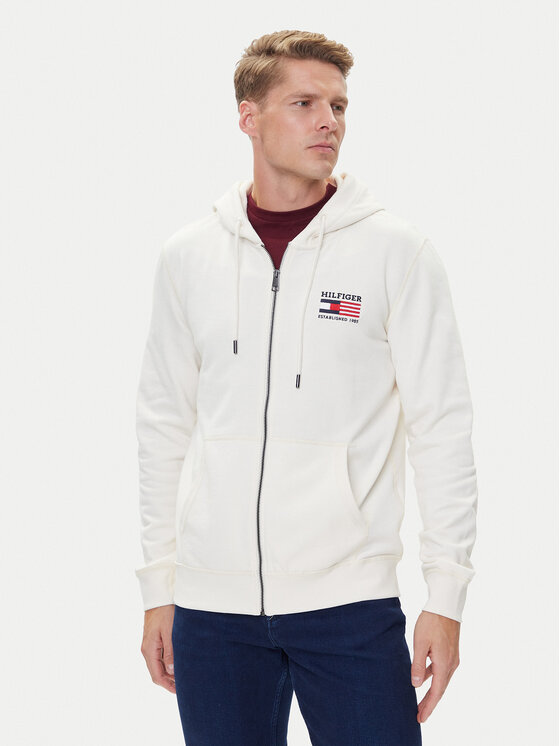 Tommy Hilfiger Bluza American MW0MW39691 Écru Regular Fit