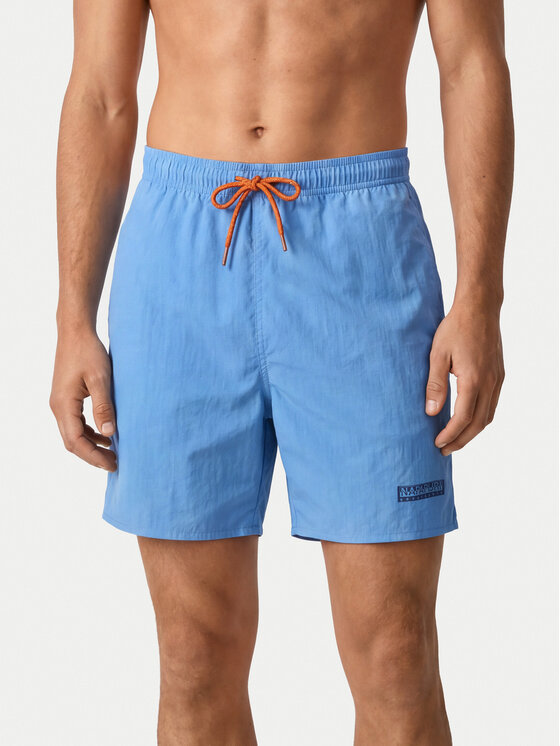 Napapijri Szorty kąpielowe V-Box Logo 1 NP0A4HAX Niebieski Regular Fit
