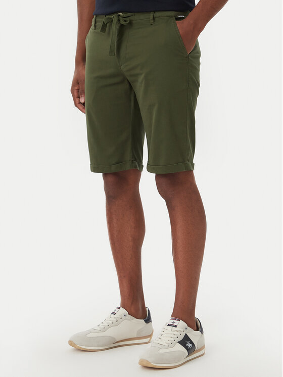 Beverly Hills Polo Club Szorty materiałowe P-SS26M-B476380 Zielony Regular Fit