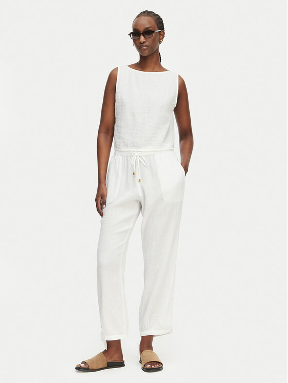 LAUREN RALPH LAUREN Komplet top i spodnie Double Gauze 20617192 Biały Regular Fit