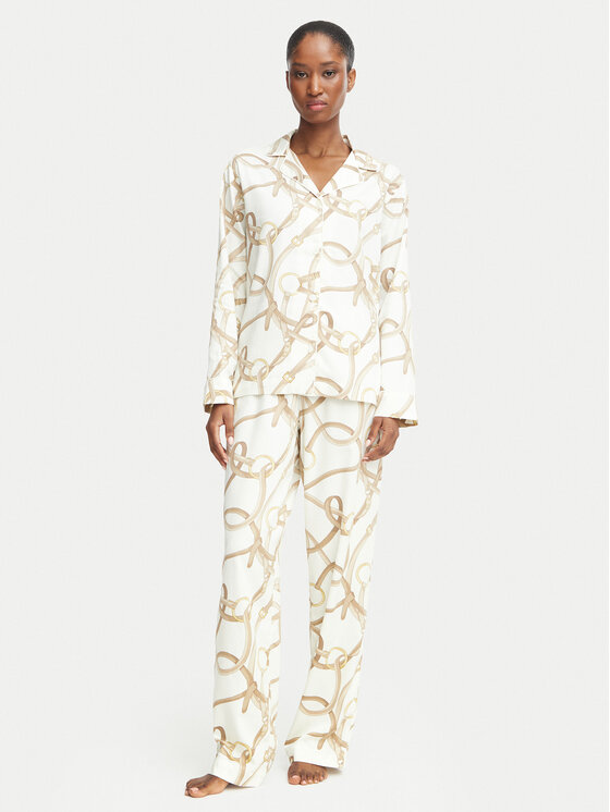 LAUREN RALPH LAUREN Piżama ILN92536 Kremowy Regular Fit