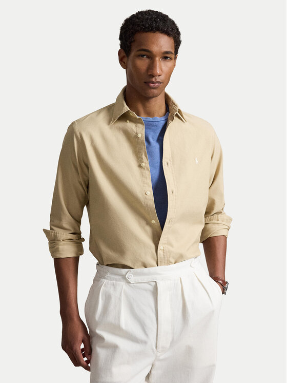 Polo Ralph Lauren Koszula 710805564515 Beżowy jasny Regular Fit