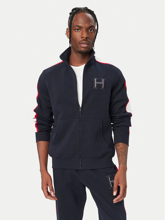 Tommy Hilfiger Bluza Pique H Badge MW0MW44957 Granatowy Regular Fit