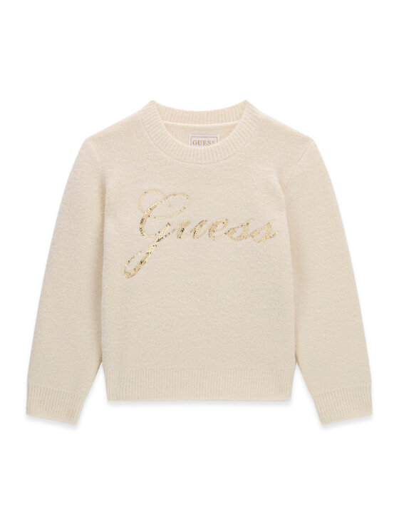 Guess Sweter K6BR01 Z1279 Kremowy Regular Fit