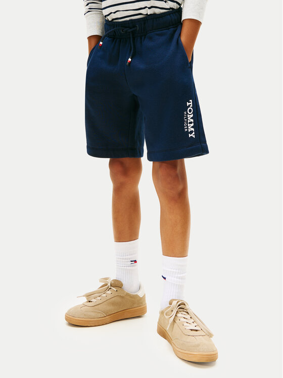 Tommy Hilfiger Szorty sportowe Monotype Print KB0KB10023 Granatowy Regular Fit