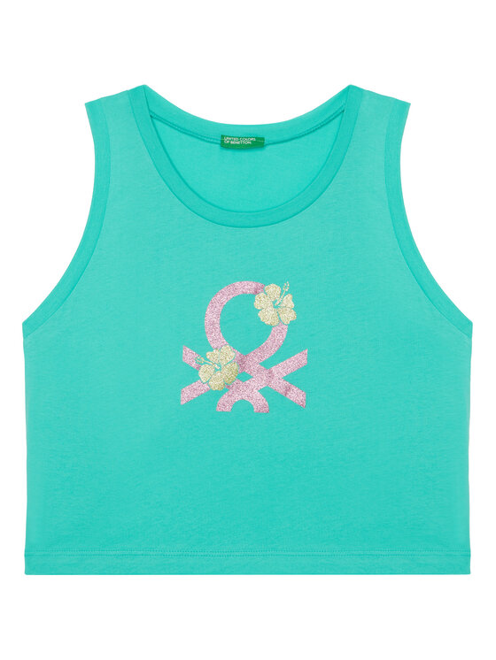 United Colors Of Benetton Top 3I1XCH01Z Zielony Relaxed Fit