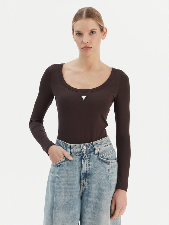 Guess Body V4YP07 J1314 Brązowy Slim Fit