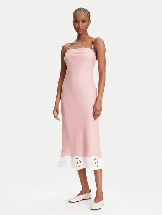 STAUD Sukienka letnia Palo R25S2283LN Różowy Regular Fit