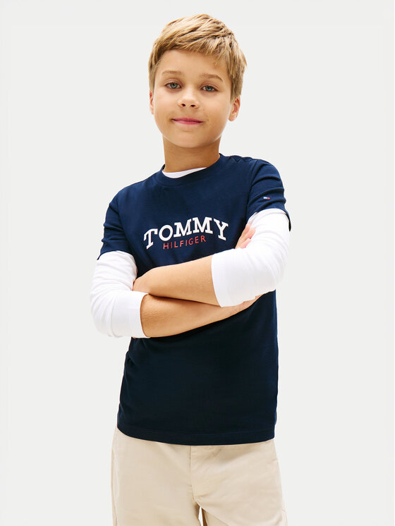 Tommy Hilfiger T-Shirt KB0KB10263 Granatowy Regular Fit