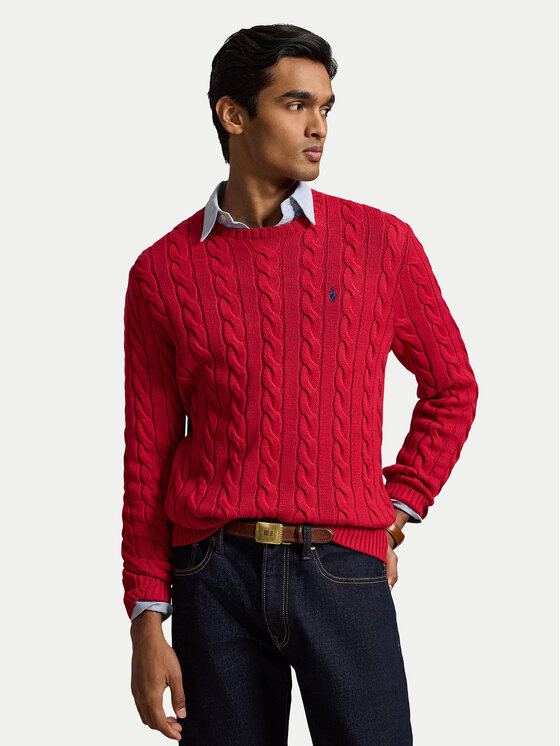 Polo Ralph Lauren Sweter 710775885023 Czerwony Regular Fit