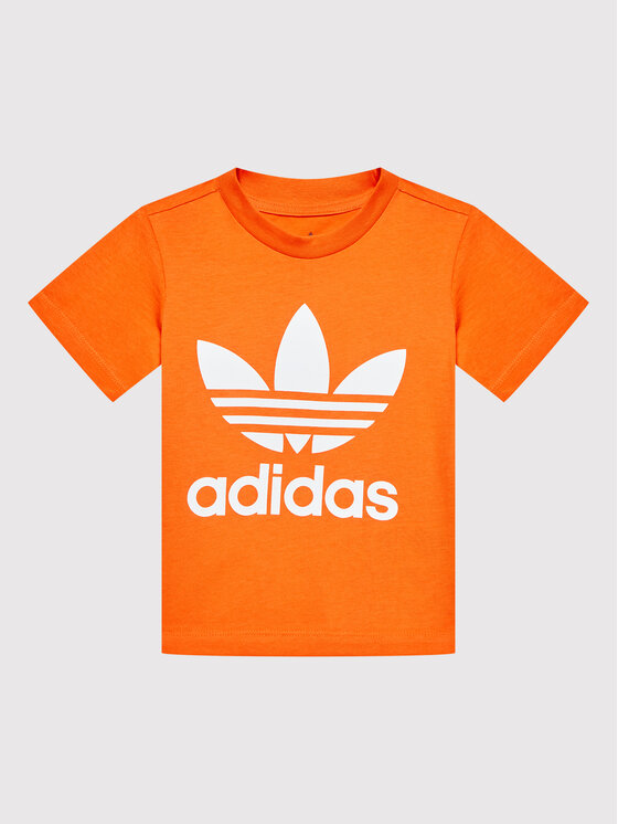 adidas T-Shirt Trefoil HK7514 Pomarańczowy Regular Fit