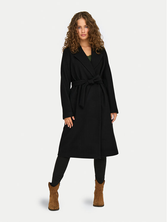 ONLY Płaszcz przejściowy Alvilda 15314362 Czarny Regular Fit