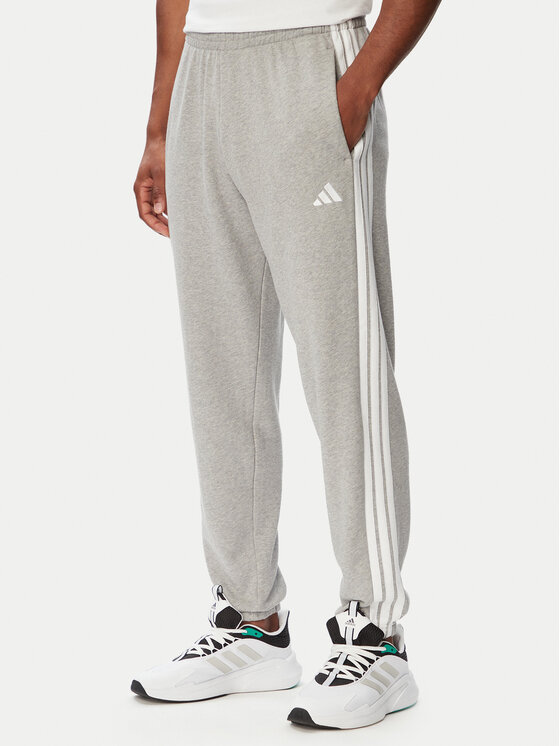 adidas Spodnie dresowe Essentials 3-Stripes KY4195 Szary jasny Regular Fit