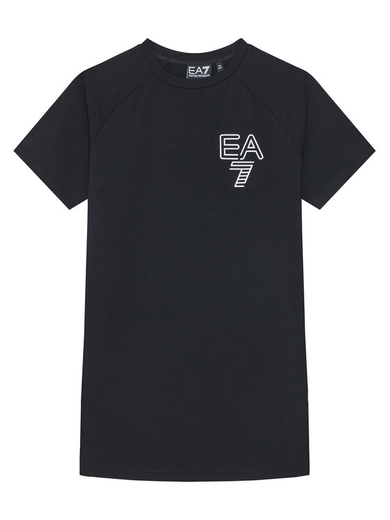 EA7 Emporio Armani Sukienka codzienna 7G000049 AF12484 UC001 Czarny Relaxed Fit
