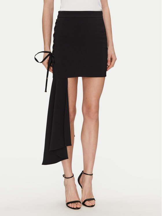 Elisabetta Franchi Spódnica mini GO-071-51E2-V340 Czarny Regular Fit