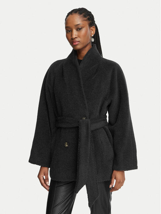 Marella Płaszcz wełniany Divina 2623086072 Czarny Regular Fit