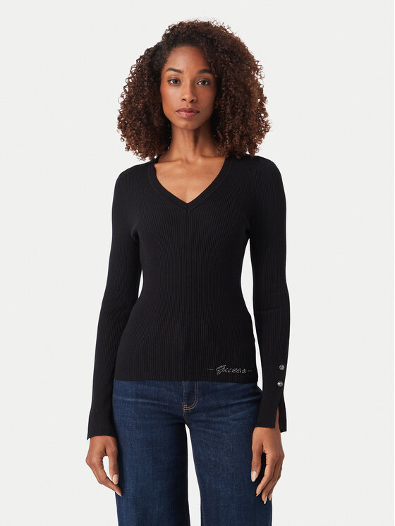 Guess Sweter W6YR10 Z0949 Czarny Slim Fit