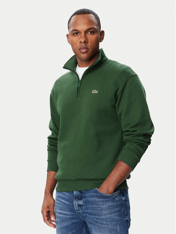 Lacoste Bluza SH8866 Zielony ciemny Regular Fit