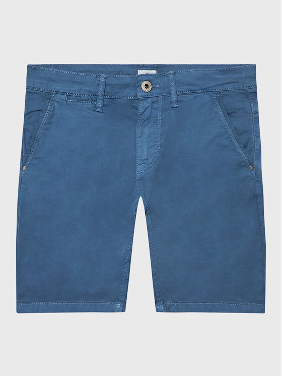 Pepe Jeans Szorty materiałowe Blueburn Short PB800726C75 Niebieski Regular Fit