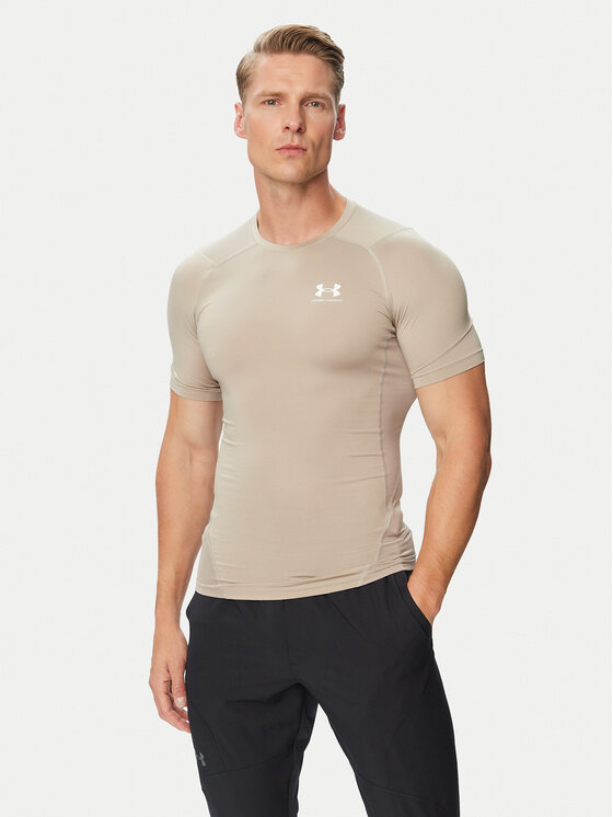Under Armour Koszulka techniczna Ua HeatGear® Armour 1361518 Beżowy Slim Fit