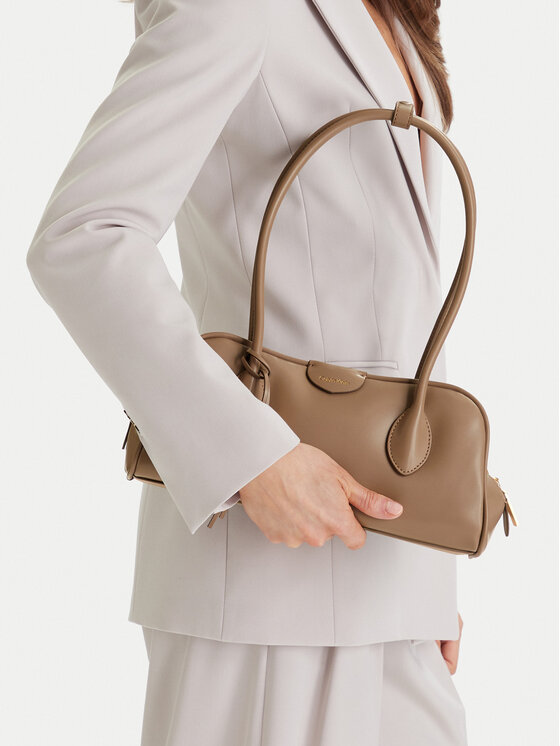 Calvin Klein Torebka Emblem Trio Shoulder Bag LV04F3369G Beżowy