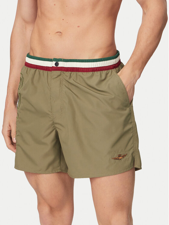 Aeronautica Militare Szorty kąpielowe 261BW0233UCT02967 Zielony Regular Fit