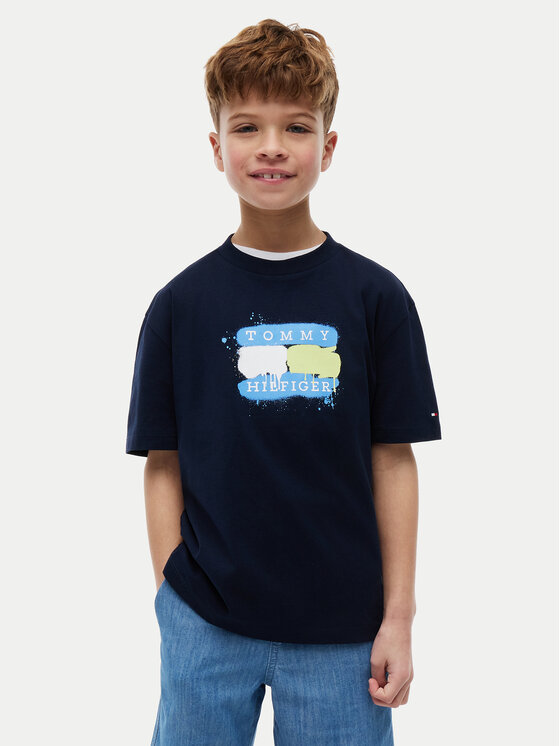 Tommy Hilfiger T-Shirt KB0KB10546 Granatowy Regular Fit