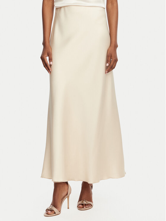 Rinascimento Spódnica maxi CFC0128467003 Kremowy Regular Fit