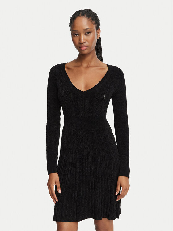 Guess Sukienka dzianinowa W6BK31 Z1443 Czarny Regular Fit