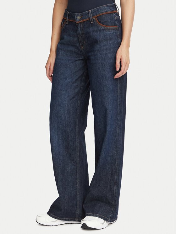 Guess Jeans Jeansy W6BA0Y D1793 Granatowy Wide Leg