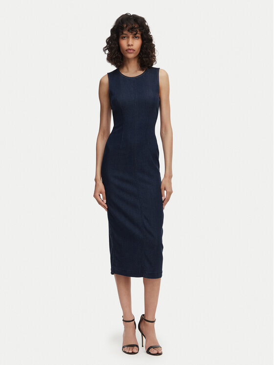 Guess Sukienka codzienna W6RK72 D6980 Granatowy Regular Fit