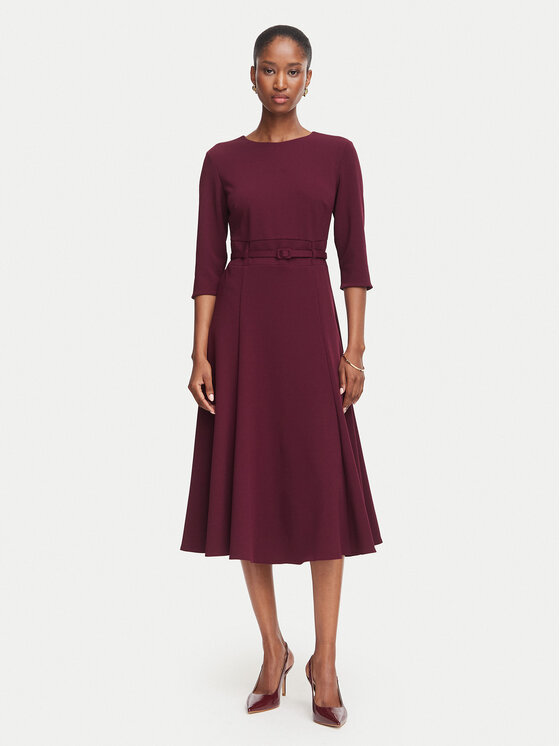 Rinascimento Sukienka koktajlowa CFC0131140003 Bordowy Regular Fit
