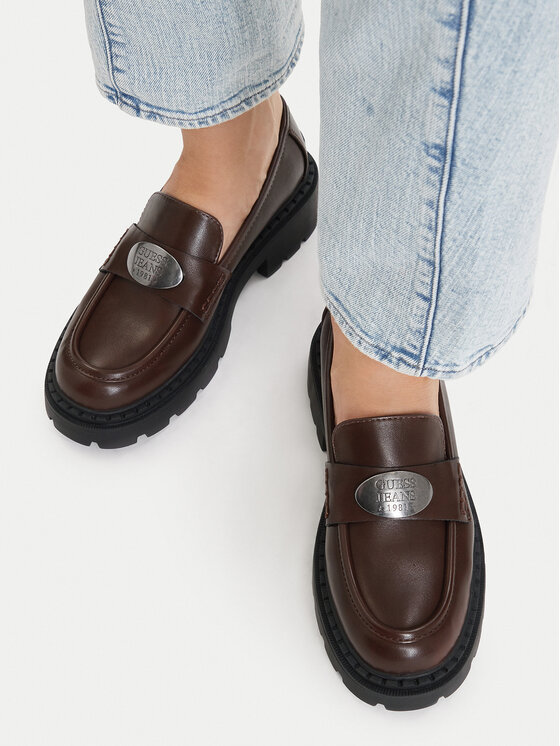 Guess Jeans Loafersy CEO-WS5389S-4 Brązowy