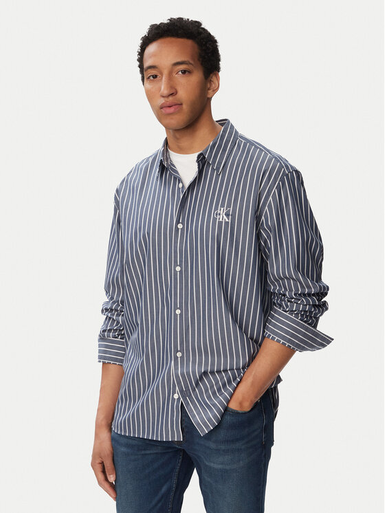 Calvin Klein Jeans Koszula Ls Yd LV04RF106G Niebieski Regular Fit