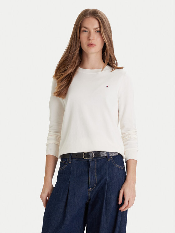 Tommy Hilfiger Sweter WW0WW44984 Biały Regular Fit