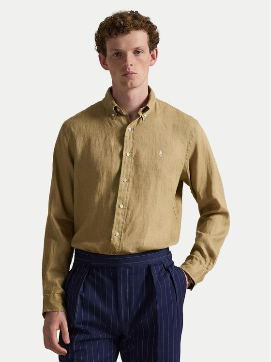 Polo Ralph Lauren Koszula 710968915502 Beżowy Slim Fit
