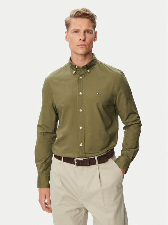Tommy Hilfiger Koszula MW0MW37550 Khaki Regular Fit