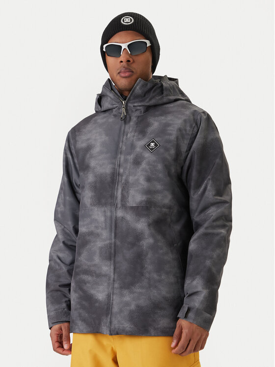 DC Shoes Kurtka narciarska Basis Print ADYTJ03081 Szary Regular Fit