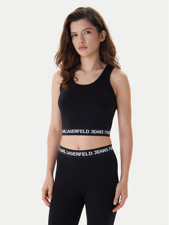 Karl Lagerfeld Jeans Top B1W17048 Czarny Slim Fit