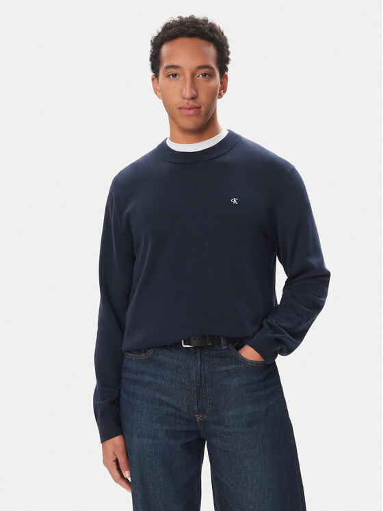 Calvin Klein Jeans Sweter LV04RH325G Granatowy Regular Fit