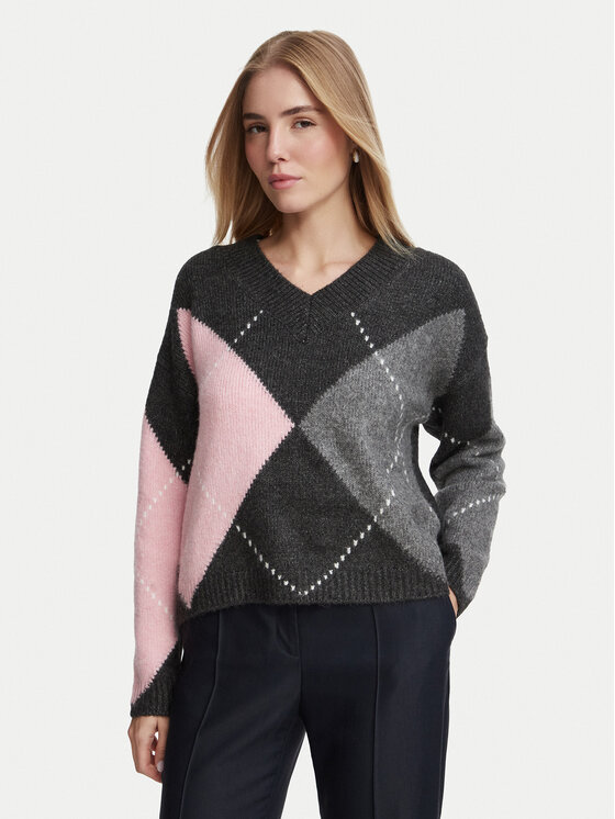 Morgan Sweter 262-MFELICI Szary ciemny Relaxed Fit